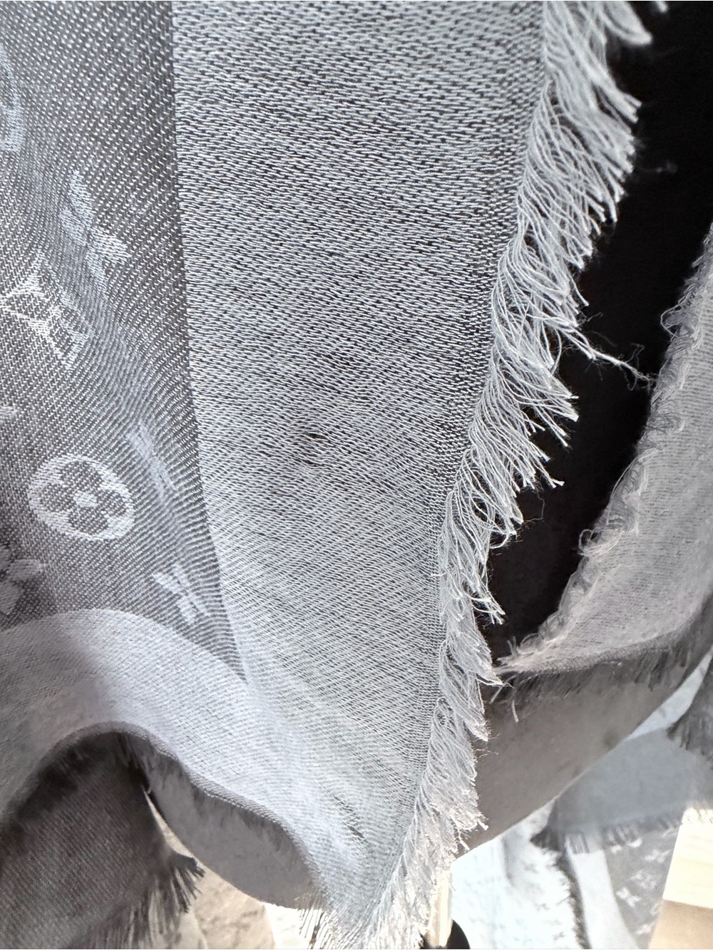 Louis Vuitton Gray Monogram Shawl 56*56 - Picture 5 of 7